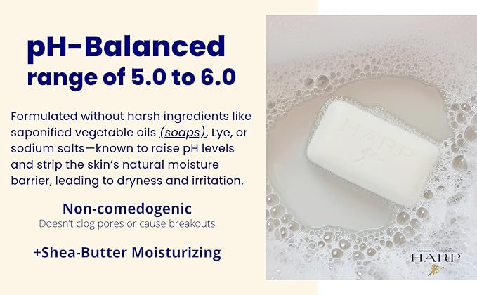 HARP® Exfoliating Body Wash Bar – pH Balanced Syndet Cleanser with Bamboo Powder, Fragrance Free, Soap-Free & No Lye, Non-Comedogenic, Gentle Exfoliation for Smooth Skin, 3-5oz Bars.