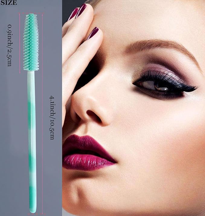 BIHRTC 100PCS Mascara Wands Lip Applicators Liner Brushes Makeup Tools Silicone Disposable Eyebrow Brushes Makeup Brush Eye Lash Extension for Women Girls Salon Beauty Cosmetic Make Up Tool