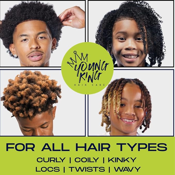 YOUNG KING HAIR CARE Kids Conditioner For Boys | Soften, Nourish and Detangle Natural Curls | Plant-Based and Harm-Free | 8.02 oz