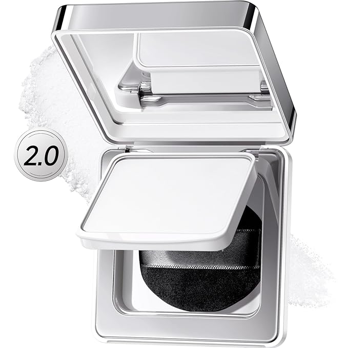 2.0 Black Magnet Soft Focus Powder, Waterproof Translucent Pressed Setting Powder, 24H Longlasting Talc-Free Face Powder, Oil Control Compact Makeup,03 Translucent For Sensitive Skin, 0.28Oz