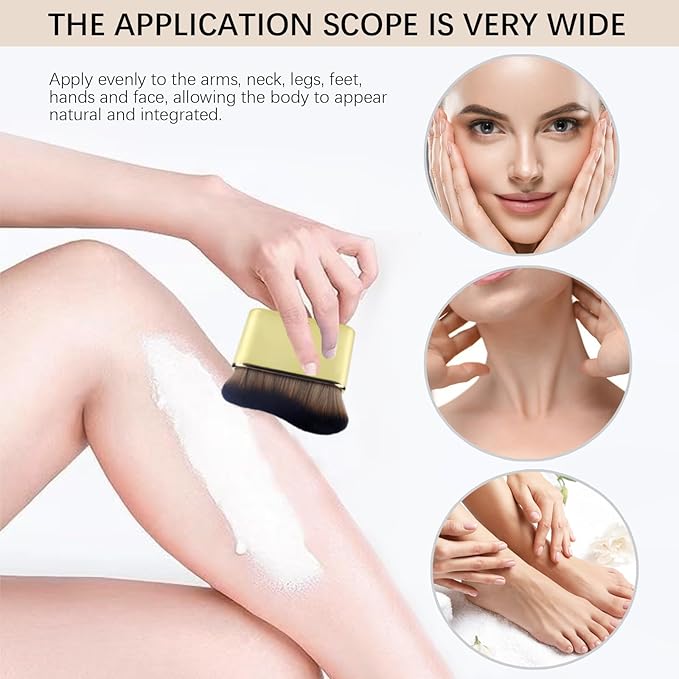 2pcs Self Tanner Brush Body Makeup Brushes Liquid Foundation for Self Tan Brush Self Tan Applicator Face Neck Body Leg Tanning Makeup (Gold+Black)