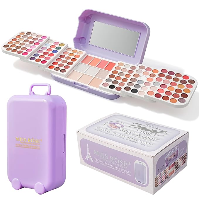 Professional Makeup Kit for Women,140 Colors Cosmetic Make up Palette Set Kit Combination,Include Eyeshadow,Blush,Highlighter, Pressed Powder,Makeup Gift Set for Women Girls &Teens (Purple Y)