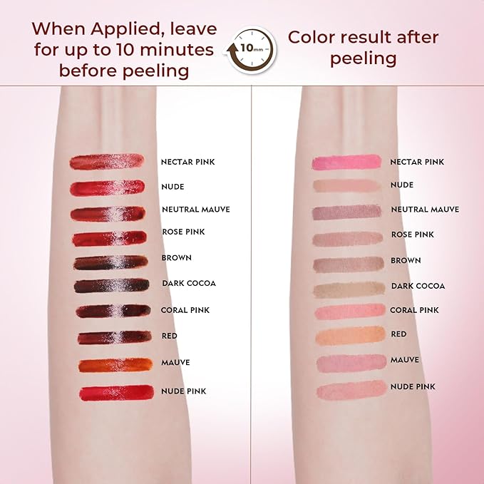 Lip Liner Stain Peel Off with Tweezer, Long Lasting Matte Lip Tattoo, Highly Pigmented Color Lip Tint Makeup, Waterproof, Transfer-proof Lipstain for Women, for All Skin Types Rose Pink