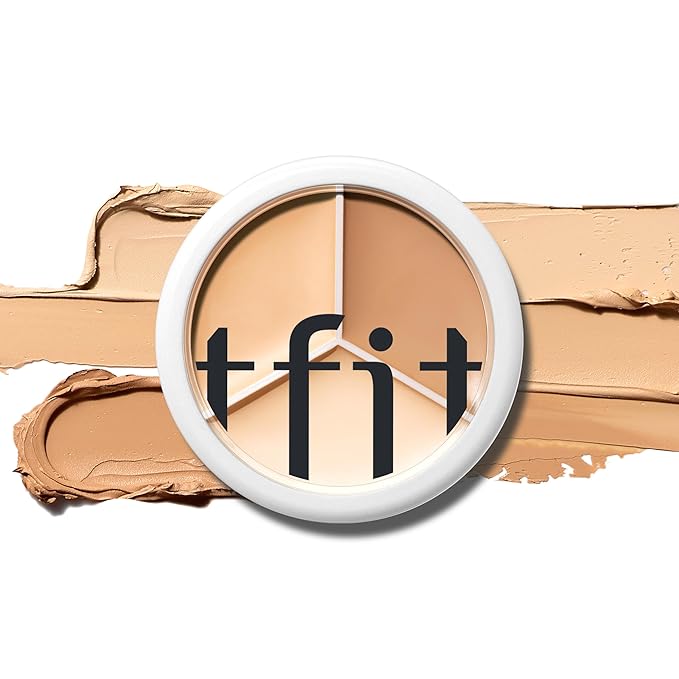 TFIT Multi-Use Pot Concealer - Triple Palette | High-Pigmented, Full Coverage & Crease-Proof | Korean Concealer for Dark Circles, Redness & Blemishes (01 Neutral, 0.52 Oz)