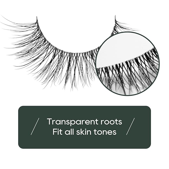 Frihappy Lashes Wispy Natural Lashes Natural Look Natural Eyelashes Wispy Eyelashes False Eyelashes Natural Fake Lashes Clear Band Lashes SP59