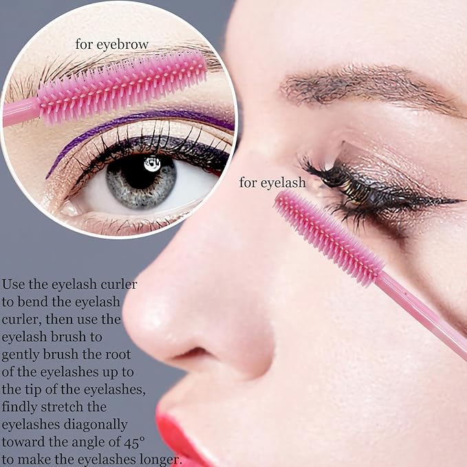 BIHRTC 100PCS Disposable Makeup Tools Kit Mascara Wands Mascara Spoolies Disposable Lip Applicators liner Brushes Makeup Tools for Women Girls Salon Beauty Cosmetic Make Up Tool