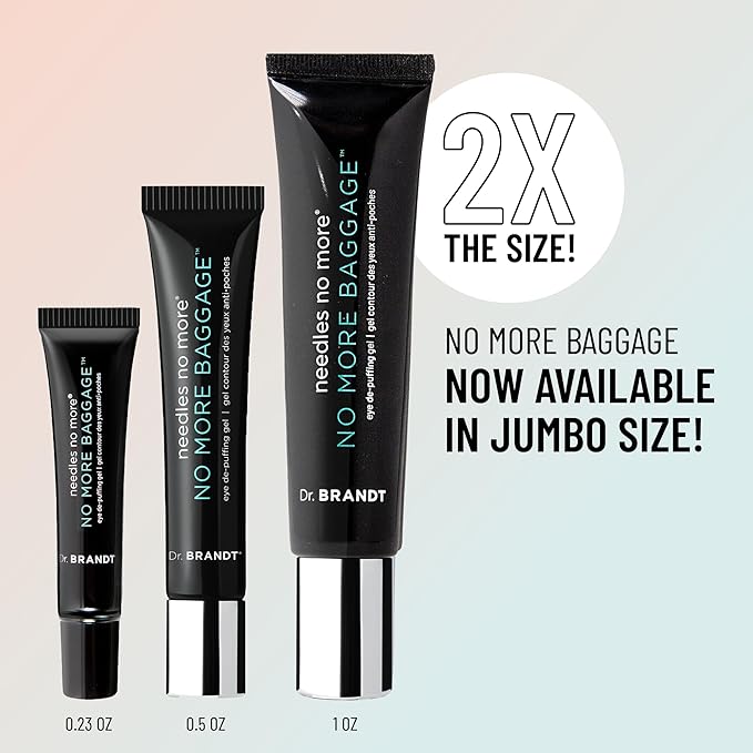 Dr. Brandt Needles No More, No More Baggage - 0.23 oz, Pack of 2 - Minimizes Under-Eye Bags, Puffiness & Dark Circles