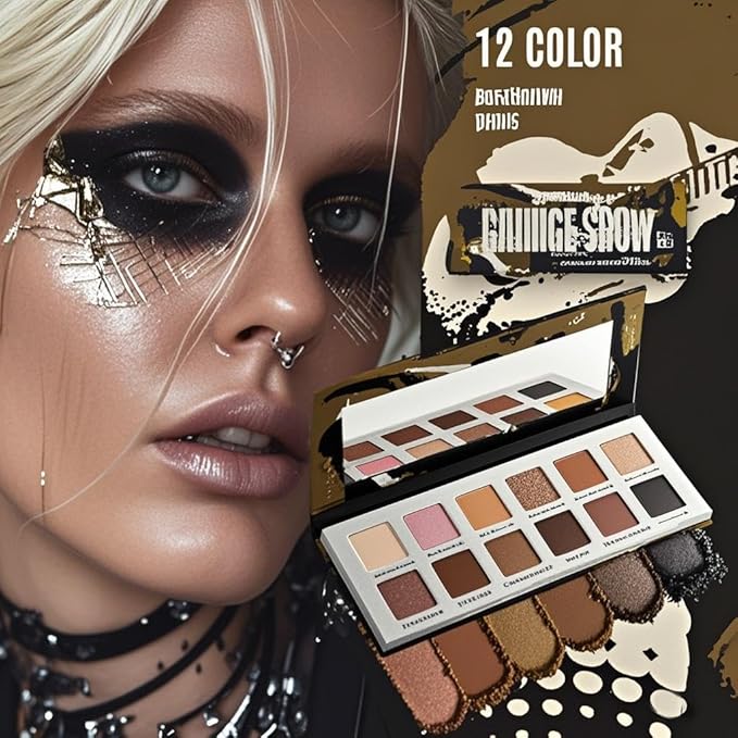 ‌Natural Nudes Eyeshadow Palette - Warm Taupe & Dark Brown Matte, Shimmer & Metallic Velvety Finish | Long-Lasting Travel-Friendly Compact Size | Beginner-Friendly Eye Makeup Palette Everyday Looks