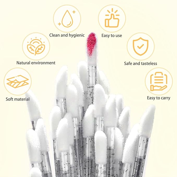 Unaone Lip Wands - 100PCS Disposable Lip Brushes for Lipstick, Lip Balms, Lip Gloss, Lip Scrubs and Concealer, Perfect Makeup Applicators Tool