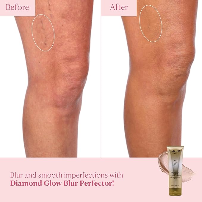 Nakery Diamond Glow Blur Perfector Face & Body Bronzer Shimmer - Illuminating Shimmer Lotion for Women Body - Hydrating Body Glow Shimmer with Diamond Peptides - Instantly Plumps & Tightens Skin