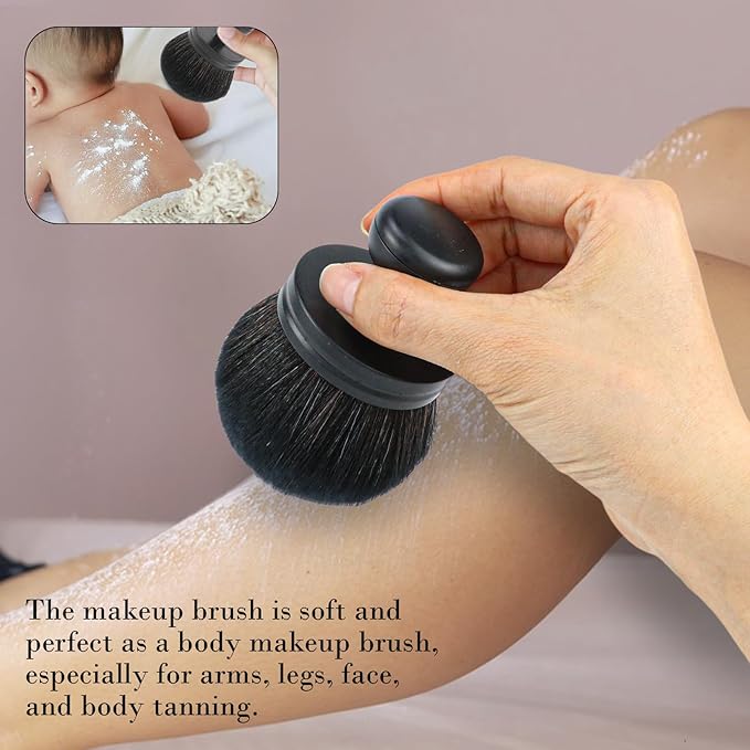 Extra Large Body Makeup Brush - Self-Tanning Applicator for Effortless Tan Blending on Legs and Back - Versatile Sunscreen Brush for Face and Body Beauty (black)