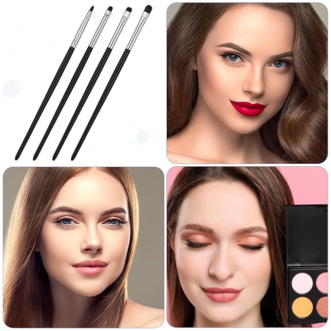 8 PCS Eye Makeup Brushes, Small Makeup Brush Set Mini Eyeshadow Brush Eyeliner Smudge Blending Concealer Smudge Make Up Brushes for Powder Gel Cream Liquid Concealer Corner Highlighter (Black)