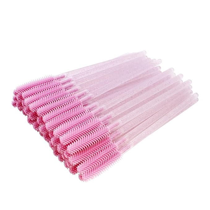 BIHRTC 100PCS Eye Lash Brush Mascara Wands Disposable Lip Applicators Silicone liner Brushes Makeup Tools Lashes Brush Eye Lash Extension for Women Girls Salon Beauty Cosmetic Make Up
