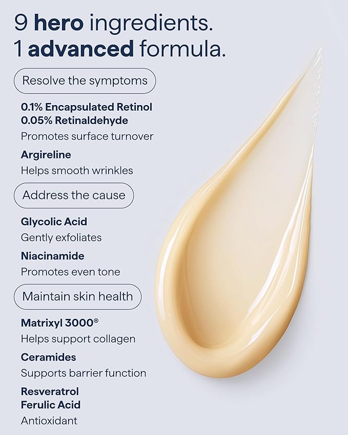 Remedy for Healthy Aging - Retinaldehyde, Resveratrol, Glycolic Acid, Argireline, Ferulic Acid, Matrixyl 3000 - Anti-Aging Treatment for Wrinkles, Uneven Texture & Tone - By Dermatologist Dr. Shah