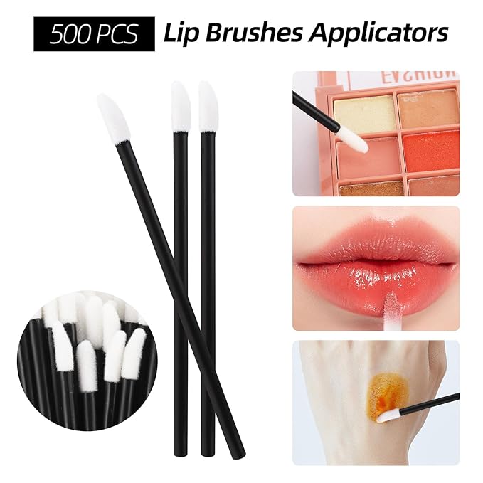 1500 PCS Eyelash Extension Supplies Kit, 500 Spoolies Mascara Wands 500 Lip Brushes 500 Micro Swabs Colorful Disposable Eyelash Brushes Makeup Applicator Tool