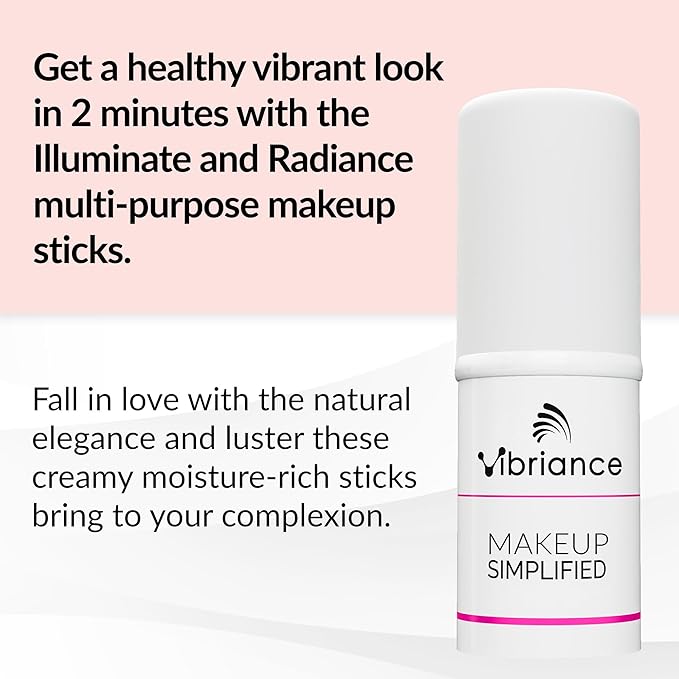 Vibriance Makeup Gift Set | Radiance and Illuminate Cosmetics Sticks Bundle of 2 - Multi-Purpose Highlighter, Lipstick, Contour, Cream Blush for Mature Skin - Sulfate, Paraben Free