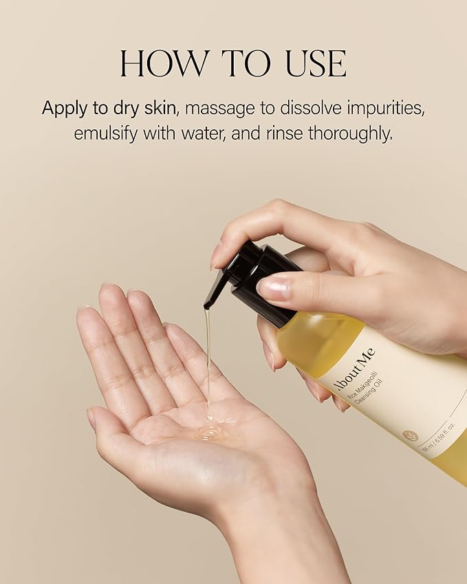 About Me Rice Makgeolli Cleansing Oil – Korean Makeup Remover Cleanser for Sensitive Skin – Daily Makeup Removal with Rice Bran Oil – Korean Skin Care – 6.59oz, 195ml