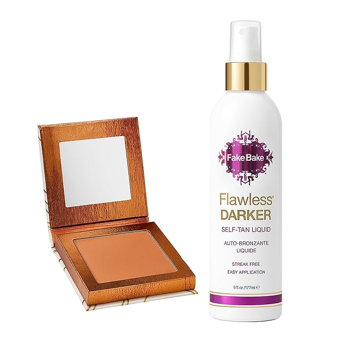 Fake Bake Flawless Darker Self-Tanning Liquid Spray with Bronzing Compact