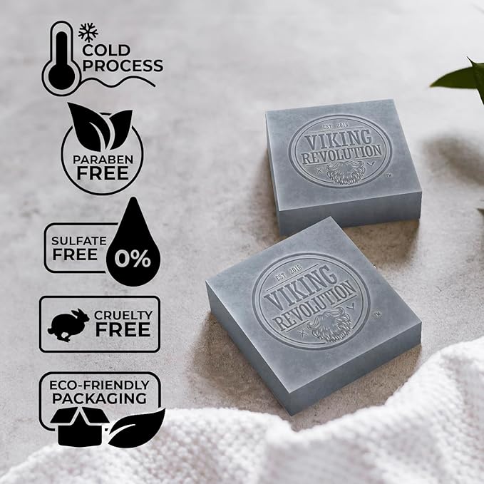 Viking Revolution Tea Tree Natural Soap for Men - Mens Soap Bar with Essential Oils Cold Pressed Bar Soap for Men - Nourishing Mens Bar Soap with Coconut Oil, Shea Oil, Almond Oil (2 Pack)