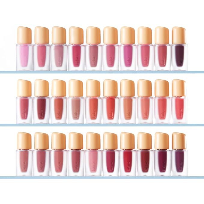 Laka Fruity Glam Lip Tint Mini, 1.9g/0.07oz, Glowing Lip Stain with Wide Color Spectrum, Hydrating & Lightweight Texture, Long-Lasting Bold Stain, Non-Sticky, Vegan, K-Beauty (#147 Currant)
