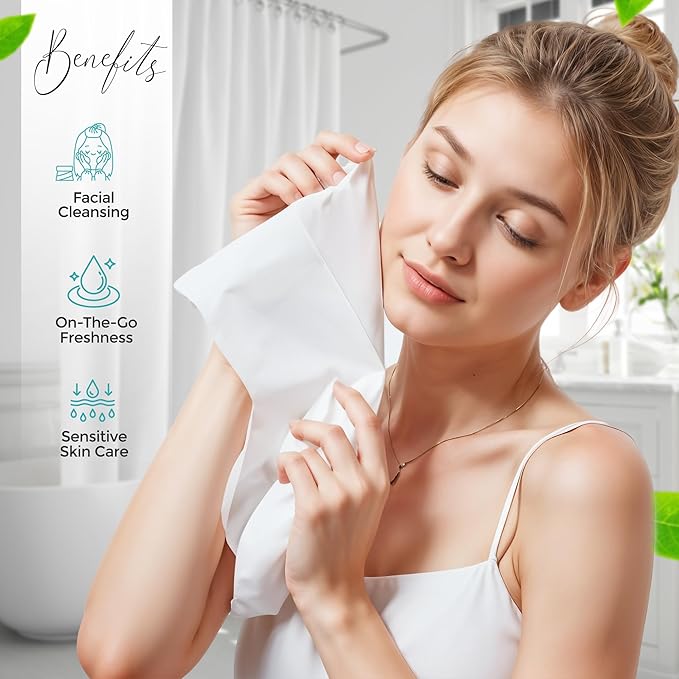 Facial Cleansing Wipes. 3 Pk. Pack of 50 each. (Facial Cleansing Wipes for Women | Gentle Makeup Remover. 150 wipes
