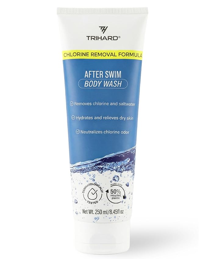 TRIHARD Chlorine Removal Body Wash, Protects and Hydrates Sensitive Skin from Pool and Ocean, Pool Essentials for Post Swim Chlorine Skin Protection