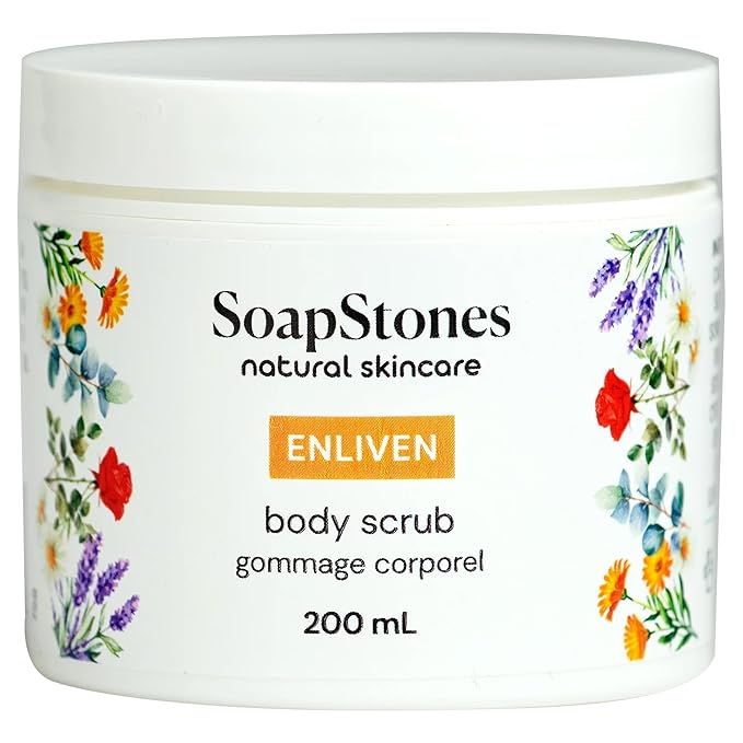 Soapstones Enliven Exfoliating Body Scrub - 200 mL - Gentle and Soothing with Safflower Seed Oil