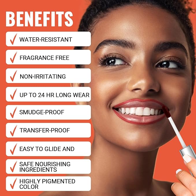 2pcs Lip Stain Peel Off - Lip Liner Stain Long Lasting Waterproof,2-in-1 Lip Liner with Tweezer Nude Matte,Non-Stick Cup,Highly Pigmented，Natural Finish,Stay On All Day,Perfect for Gift (Cocoa+Coffee)