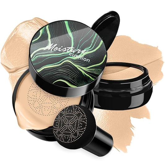 Mushroom Head Air Cushion BB Cream CC Cream Moisturizing Liquid Foundation, Concealer - Lasting Makeup Base for Even Skin Tone (#02 Natural)