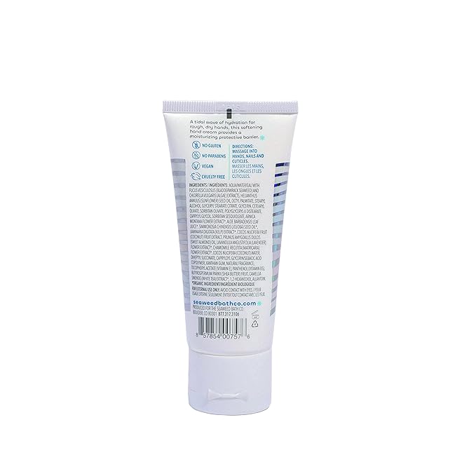 Seaweed Bath Co. Ultra-Hydrating Hand Rescue Hand Cream, Coconut Water Scent, 2 Ounce, Sustainably Harvested Seaweed, Sea Kelp, Arnica