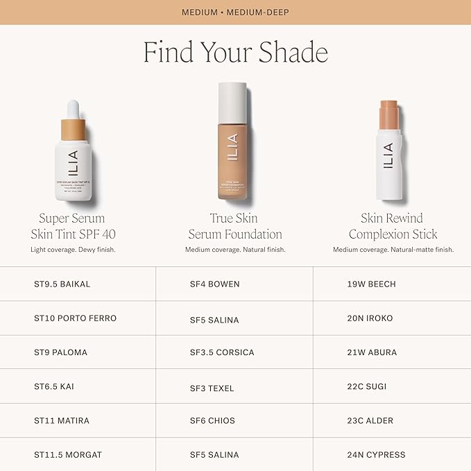 ILIA - Skin Rewind Complexion Stick - Foundation + Concealer + Skincare | Non-Toxic, Vegan, Cruelty-Free, Clean Makeup (22C - Sugi, 0.35 oz | 10 g)