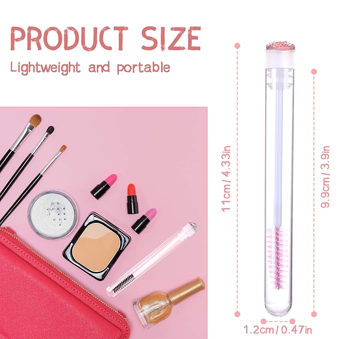 10pcs Eyelash brush Lash Wand Makeup tool Eyelash Extension supplies Cleaning brush Diamond Mascara mix color