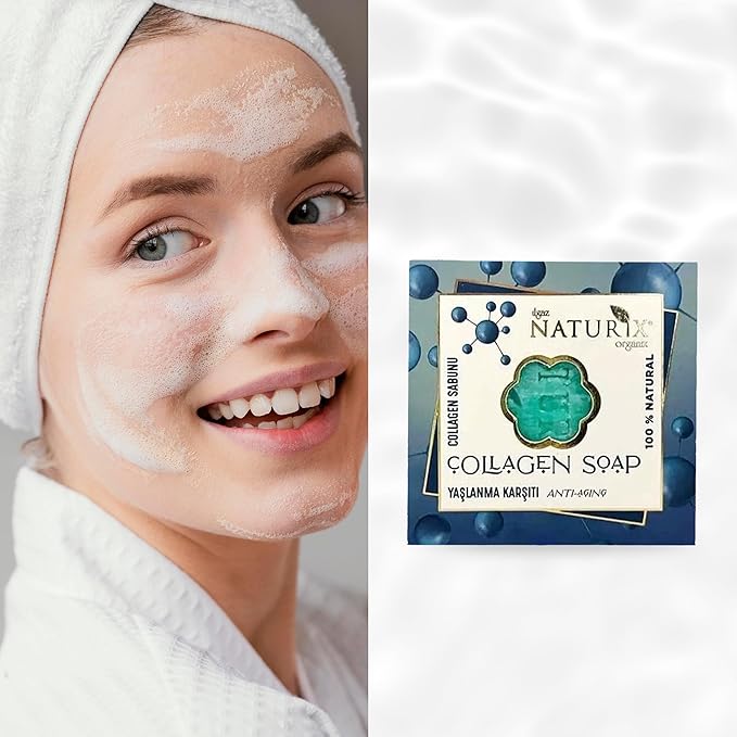 Collagen Organic Bar Soap Moisturizing Soap Made from Natural Oil | Hair Hand Face Body Bath Wash | Skin Care Cleanser Shampoo