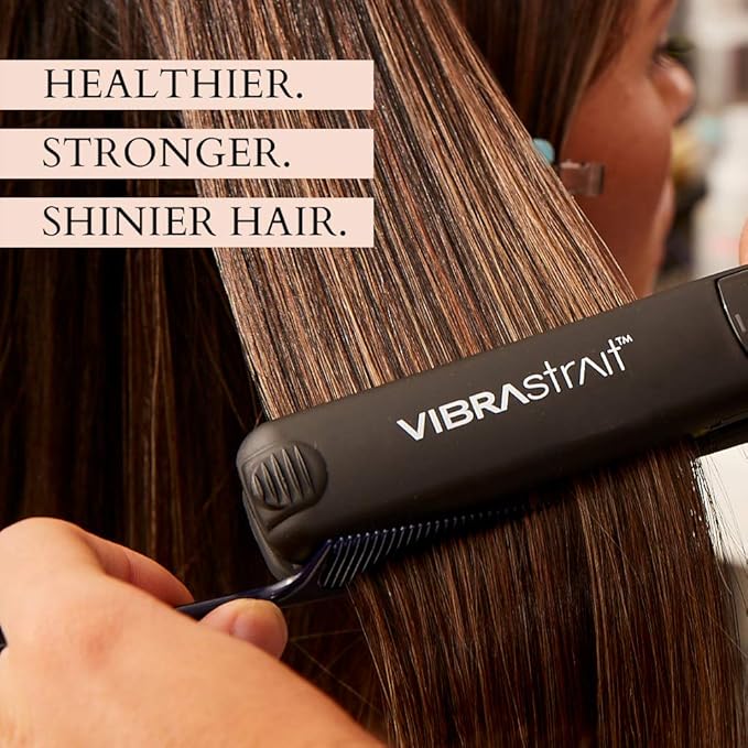 Essential Vibrating Ceramic Flat Iron, 1-Inch | Fast, Frizz-Free Ceramic Hair Straightener | Easy, Gentle Glide for Waves, Curls, Smooth Hair | Professional Hair Styling Tools
