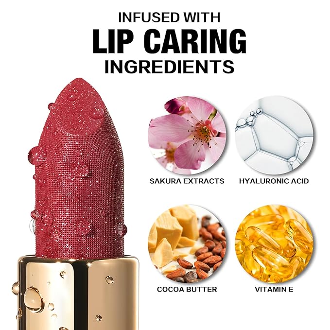 FOCALLURE Glisten Opal Shine Lipstick, High Impact Lip Color, Moisturizing Tinted Lip Balm, Lightweight & Hydrating Formula for Lip Care, BITTER SWEET