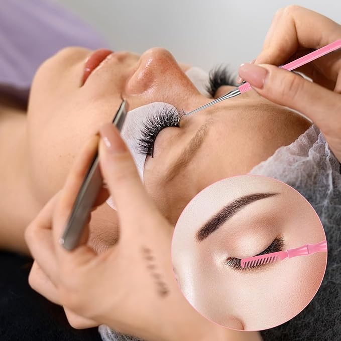 2 in 1 Lash Lift Tool Kit,Stainless Steel Lash Lift and Tint Kit Professional Lash Lift Supplies Metal Lash Lift Rods Eyelash Separator Tool with Separating Comb (2 Pack)