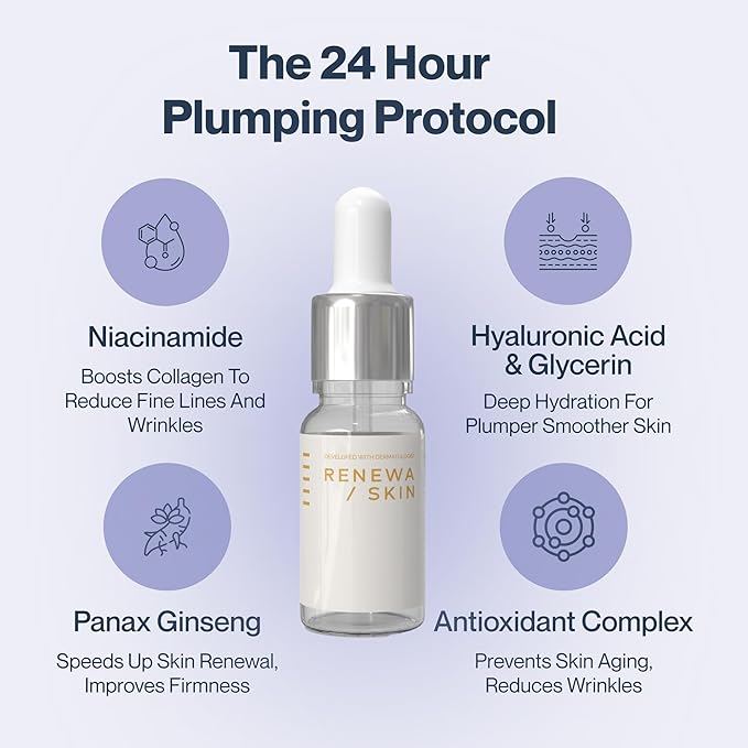 Renewa Skin 24K Gold Niacinamide Serum for Face – Hydrating & Brightening Facial Serum with Ginseng Extract – Helps Smooth Texture, Refine Pores & Balance Skin Tone – Lightweight, Fragrance-Free, 30mL