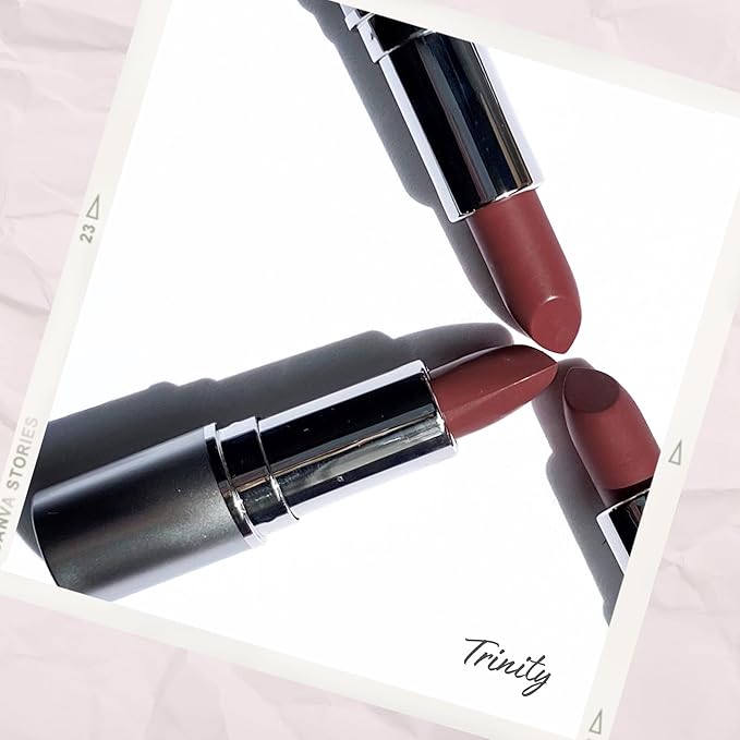 Honeybee Gardens Truly Natural Long Lasting Lipstick, Trinity, Rose/Mauve, Naturally Hydrating & Nourishing, Vegan, Gluten-Free & Cruelty-Free, 0.11 oz / 3g