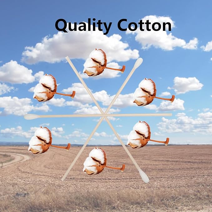 6 Inch Long Cotton Swabs,500pcs Cotton Swabs,Long Cotton Swabs with Wooden Handle,Great for Gun Cleaning,Pet Care and Makeup