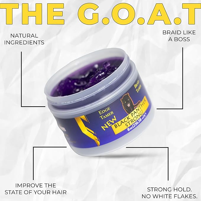 DIAMOND EGDES BLACK PANTHER STRONG Styling Gel. Great for Curly Hair, 8 Ounce