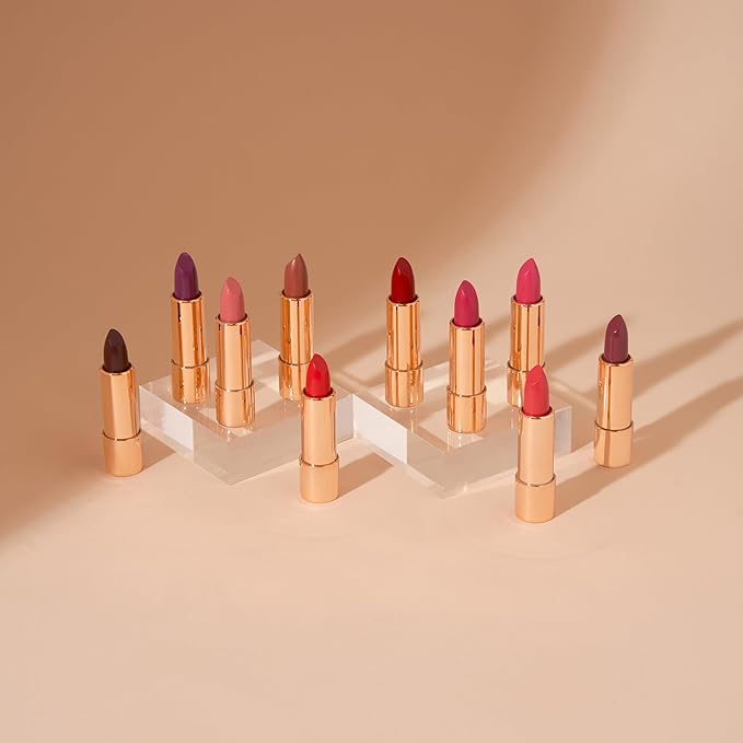 YENSA Vibrant Silk Hydrating Lip Stick - Long Lasting Lipstick with Hyaluronic Acid, Vitamin E & Super Oils - High Pigment Color & Semi Glossy Finish - Moisturizing Formula - Ignite (0.12 oz)