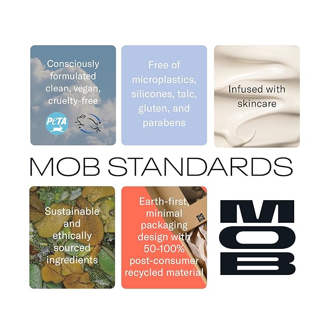 MOB Beauty Smooth Precision Waterproof Lip Liner M1990 Cool Tone Neutral – Long-Wearing, Glide-On Formula with 100% Natural Ingredients, Vegan and Cruelty-Free, Plastic-Free Formula and Packaging