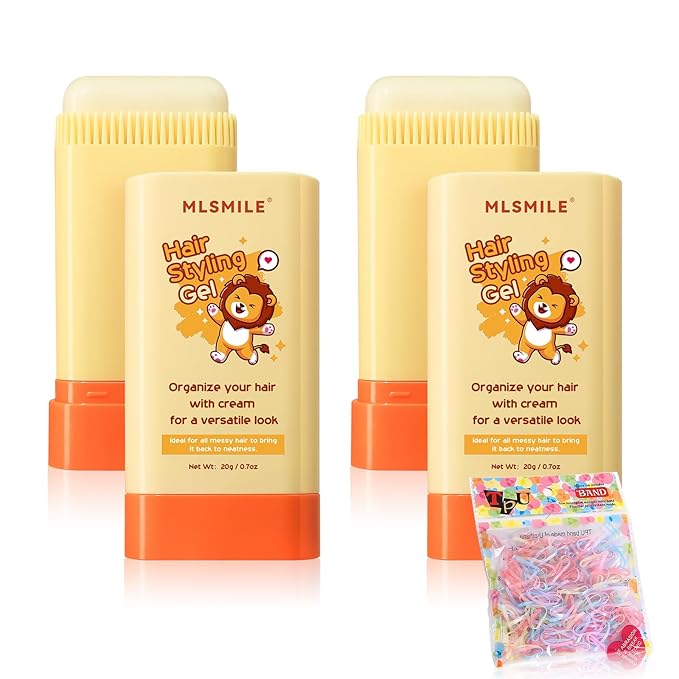 2pcsHair Styling gel for Baby Hair Wax Stick with Built-in Comb Wax Stick for Hair Slick Stick Hair Care for Kids Styling Waxes for Fly Away & Edge Frizz Hair Refreshing Non-Greasy