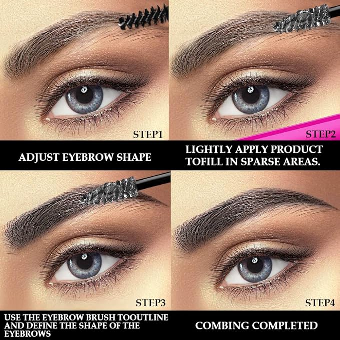 Tinted Thickening Brow Mascara,Brow Fast Sculpt,Waterproof, Transfer-proof, Brush to Fill in Eyebrows and Cover Gray Hairs - Cruelty Free - Light Medium Brown (1Pcs #09 transparent brow glue)