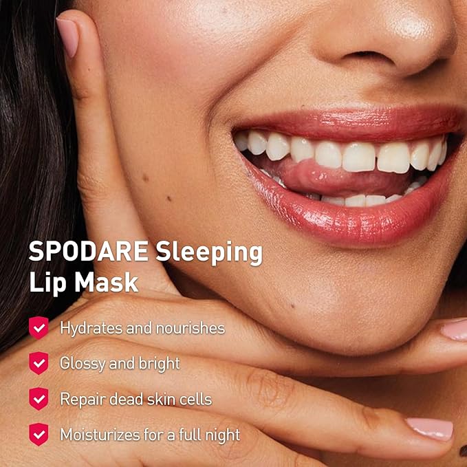 Sleeping Lip Mask Green Apple - Repair for Dry Cracked Lips, Softer, Smoother, Vitamin C Care, Nourish and Revitalize Your Lips Overnight, with Shea Butter - 0.42 Fl Oz