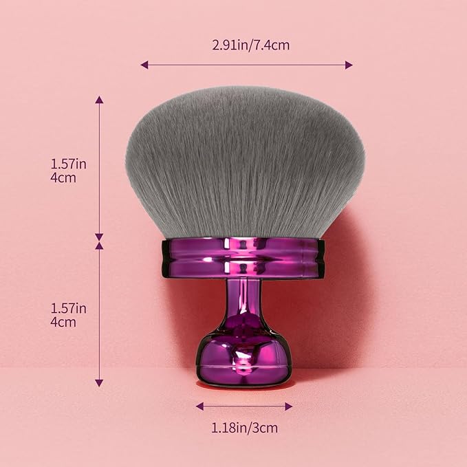 FUNAN Extra Large Body Makeup Brush For Self Tanner, Bronzer Blend &Self Tan Back Applicator, 75mm Wide-headed Kabuki Brush, Mushroom type Face Neck Body Leg Tanning Makeup purple