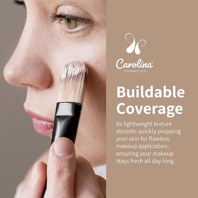 Plant-Based Foundation in Seashell Shade - Hydrating, Pore-Minimizing & Buildable Coverage - Vegan, Non-GMO, Gluten-Free, Paraben-Free- Sun Protection - 1Fl Oz