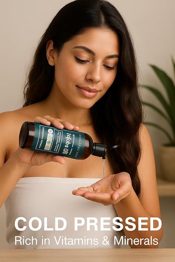Organic Jojoba Oil for Skin, Hair & Face (16oz) | 100% Pure, Natural Cold Pressed | Organic, for Skin, Hair, Face, 100% Pure, Natural