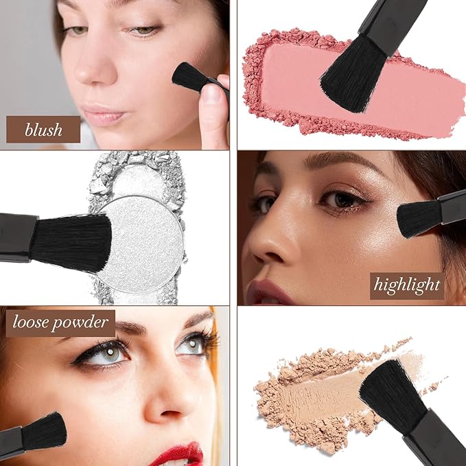 Disposable Cosmetic Brush for Women, 30 Pcs Mini Blush Brush Small Travel Makeup Applicator Portable Powder Brush for Loose Powder Foundation Brush Beauty Tool for Mixing Liquid, Cream