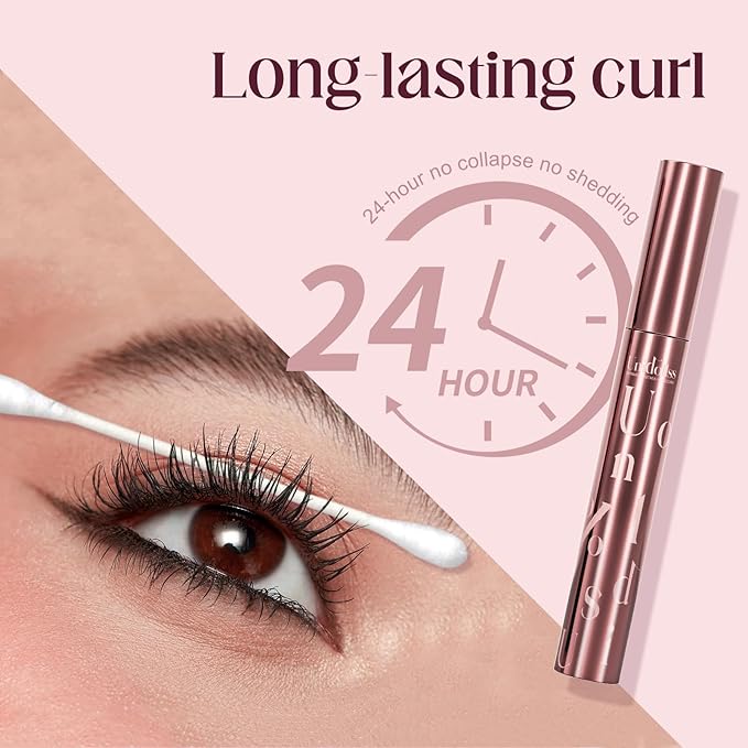 3 Pcs Unidollssbeauty Tubing Mascara and Blush Stick Set, Volume and Length Black Mascara Lengthening Long Lasting All Day, Washable Voluminous Tubing with a Random Accessory Included(04,05)